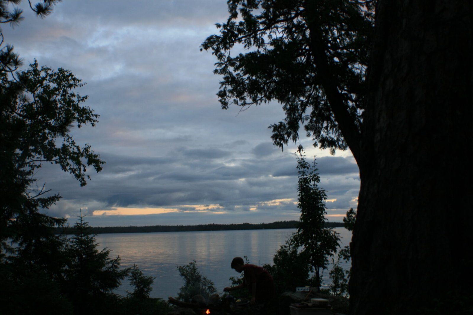 Sunset over Lake Temagami from the campsite, 2008